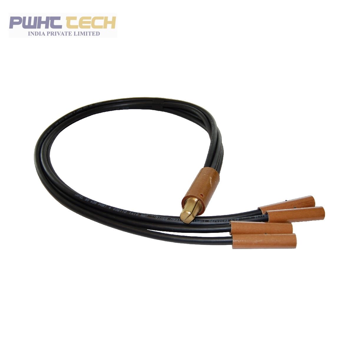 4-Way Splitter 10mm² Cable (1m Long) in Black